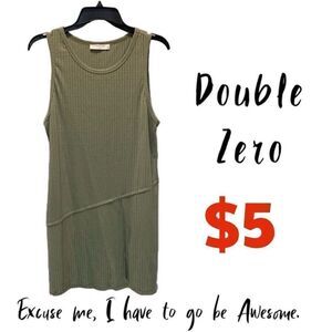 $5 ADD ON ITEM double zero olive Sleeveless top w/fro…